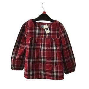 NWT Plaid Red Top With Metallic Thread Sz 5 GAP